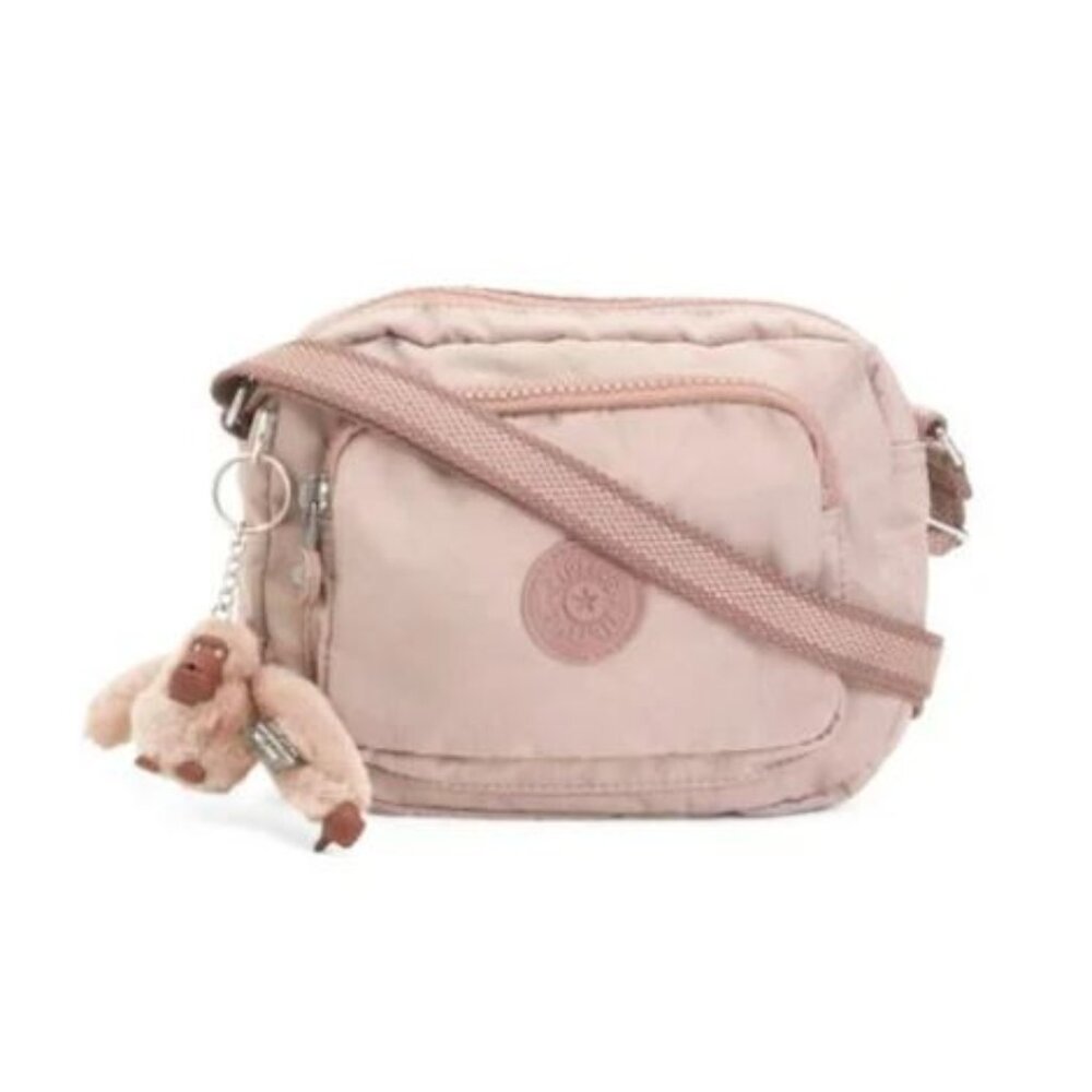 NWT KIPLING Dusty Taupe Nylon Huebi Crossbody